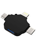 Lightning iPhone Type-C Micro Usb 3in1 USB 3.0 Dişi Mouse Flash OTG Çevirici Adaptör