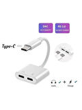 Type C To Kulaklık Hızlı Şarj Giriş Çevirici Çoklayıcı Çoğaltıcı Splitter Adaptör