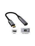 TypeC To Mini DisplayPort Çevirici Dönüştürücü Kablo