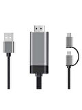 TypeC MicroUSB USB To HDMI Çevirici Dönüştürücü Görüntü Kablosu