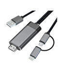 TypeC MicroUSB USB To HDMI Çevirici Dönüştürücü Görüntü Kablosu