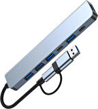 Zilevo Type C USB-C Hub Çoklu Bağlantı Adaptörü, 4 USB 3.0 Portu, 2 Port Type C