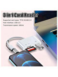 Type C Micro Usb Otg Kart Okuyucu Usb 3.0 Çevirici Dönüştürücü Adaptör 3in1