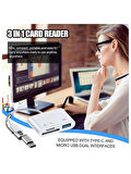 Type C Micro Usb Otg Kart Okuyucu Usb 3.0 Çevirici Dönüştürücü Adaptör 3in1