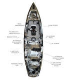 Pedallı Avcı Kanosu Profesyonel Fin Pedal Sistemi Kamuflaj Kano 335x88x34