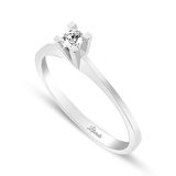 Pırlanta Tektaş Altın Yüzük 0.10 CT - F/SI - 14K