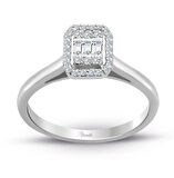 0.20 Ct Baget Kare Tektaş Yüzük Modern Tasarım