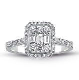 0.60 Ct Modern Tasarım Baget Kare Tektaş Yüzük 18K