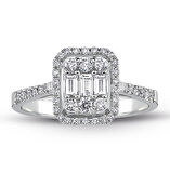 0.60 Ct Modern Tasarım Baget Kare Tektaş Yüzük