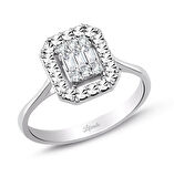 0.15 Ct. Modern Tasarım Baget Kare Tektaş Yüzük