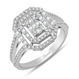 0.75 Ct Modern Tasarım Baget Kare Tektaş Yüzük