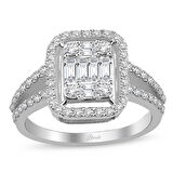 0.85 Ct Baget Pırlanta Modern Tasarım Yüzük