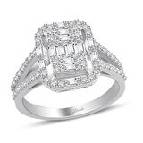 0.70 Ct Baget Pırlanta Modern Tasarım Yüzük