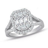 0.80 Ct Modern Tasarım Baget Pırlanta Yüzük