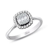 Modern Tasarım 0.12 Ct Baget Kare Tektaş Yüzük