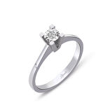 0.06 Ct. Kare Tektaş Pırlanta Yüzük