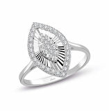 Markiz Model Lazerli Pırlanta Yüzük