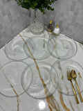 6 LI CAM PASTA VE SERVİS TABAGI 21 CM