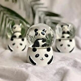 Küçük Boy Işıklı Panda Kar Küresi 6.5 cm