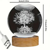 Ağaç Figürlü Plastik Altlıklı Cam Küre