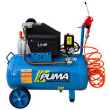 Puma Hava Kompresörü 50 lt (Yağlı) 50 litre Kompresör 5 metre hava hortumu ve Hava Tabancası HEDİYE