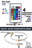 2 Metre Rgb Led Tak Çalıştır 16 Renkli 4 Animasyonlu Tv Arkası Yatak Oturma odası abajur
