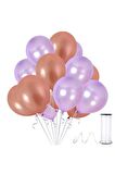 Rose gold - Lila Metalik Balon 50 Adet