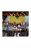 Konsept Mickey Mouse Parti  Balonu-Kırmızı, Sarı, Siyah 100 Adet +Balon Zinciri Hediye