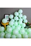 Makaron Balon  Su Mint Yeşil 12 inç 50 Adet+5 mt balon zinciri