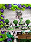 Hulk Temalı Balon Seti 50 Adet Balon + 5 mt balon zinciri