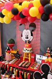 50 Adet 12 Inç Metalik Balon + 5 mt Balon Zinciri Mıckey Mouse Konsept Doğum Günü