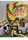 Sarı-Açık Yeşil-Turuncu-Çikolata Kahve Renk Balon Zinciri 70 Adet+5 mt balon zinciri