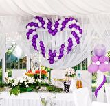 Mor-Beyaz Balon Seti 70 Adet + 5 mt Balon Zinciri