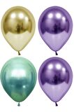Altın-yeşil-mor Krom Balon 30 Adet