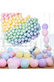 Makaron Balon Seti 60 Adet Karışık Renk Soft Pastel Balon + 5 mt.Balon Zinciri