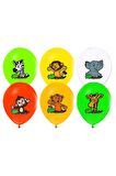Sevimli Hayvanlar Safari Baskılı Balon  50 Adet