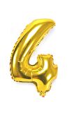 4 Rakamı Gold Folyo Balon - (40inç, 100cm) 