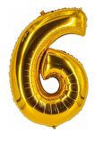 6 Yaş 40 inç 100 Cm Gold Büyük Rakam Folyo Balon