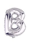16" Inç 40 Cm Folyo Balon Gümüş Renk ''B'' Harfi