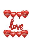 Sevgililer Günü Konsept  9'lu Love Set Folyo Balon