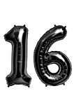 Folyo Balon Siyah 16 Rakamı 34 İnç 80 cm