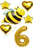 Arı Karakterli Yıldız Kalp Folyo Balon Seti Yaş 6