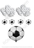 Siyah Beyaz Futbol Topu Folyo Latex Balon Seti