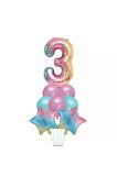 Unicorn Folyo Balon Doğum Günü Seti 3 Yaş