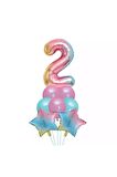 Unicorn Folyo Balon Doğum Günü Seti 2 Yaş