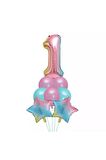 Unicorn Folyo Balon Doğum Günü Seti 1 Yaş