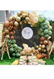 Gold Küf Yeşili Karamel ve Ten Rengi Balon Zinciri 100 Adet+5 mt balon zinciri