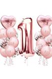 1 Yaş Rose Gold Doğum Günü Balon Seti