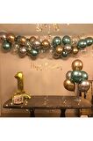 Krom Balon Stand Ayaklı Folyo Balon Kaligrafi Banner Seti