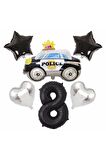 Polis Arabası Balon Folyo Set Konsept Yaş 8